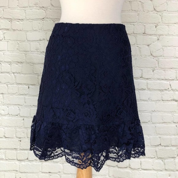Draper James Tulip Lace Skirt Navy NWT Size 8 - Picture 3 of 12